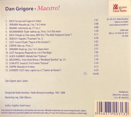 Dan Grigore - Maestro! (CD) [1]