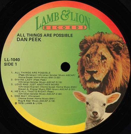 Dan Peek - All Things Are Possible, (Disc Vinil) [1]