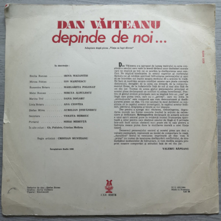 Dan Văiteanu - Depinde de noi..., (Disc Vinil) [1]