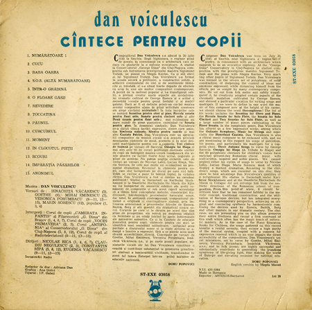 Dan Voiculescu – Cîntece Pentru Copii (VINIL) [1]
