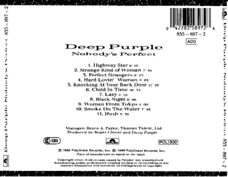 Deep Purple - Nobody's Perfect (CD) [1]