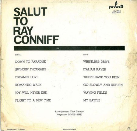 Dick Smede Orchestra - Salut To Ray Conniff (Disc Vinil) [1]