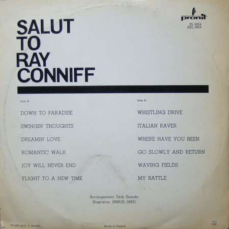 Dick Smede Orchestra - Salut To Ray Conniff (Disc Vinil) [1]