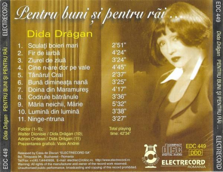 Dida Drăgan - Pentru Buni Și Pentru Rãi …, (CD) [1]