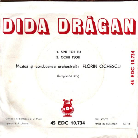 Dida Drăgan - Sînt Tot Eu / Ochii Ploii (Disc Vinil) [1]