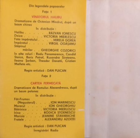 Din Legendele Popoarelor ‎– Vînătorul Halibu / Cartea Fermecată, (Casetă Audio) [1]