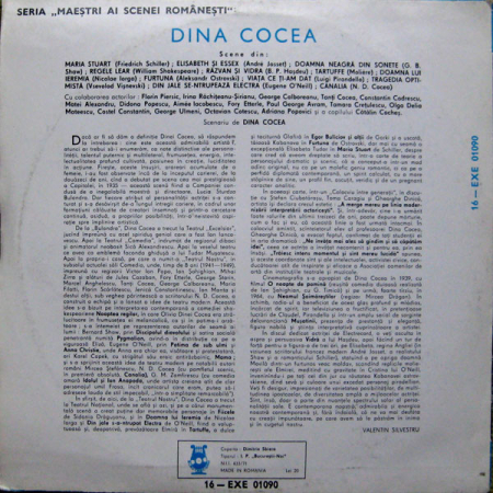 Dina Cocea - Maeștri Ai Scenei Românești, (Disc Vinil) [1]