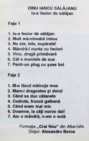 Dinu Iancu Sălăjanu - Io-s Fecior De Sălăjan, (Casetă Audio) [1]