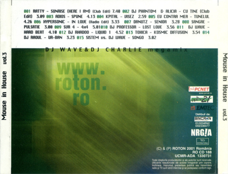 DJ Wave (2) & DJ Charlie (3) – Mouse In House (Aria Techno: Romania) 3 (CD) [1]
