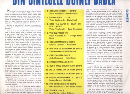 Doina Badea - Din Cîntecele Doinei Badea, (Disc Vinil) [1]