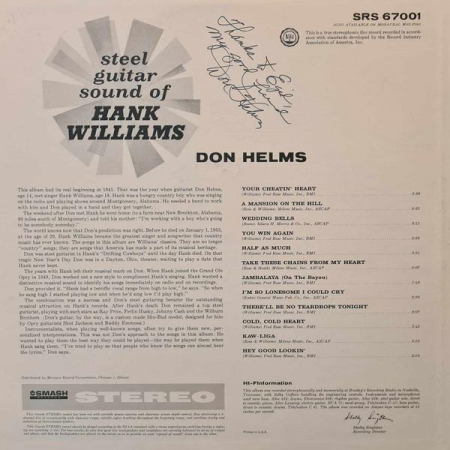 Don Helms - Steel Guitar Sounds Of Hank Williams (Disc Vinil) [1]