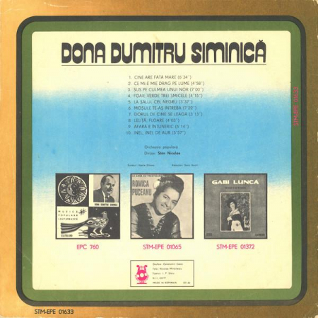 Dona Dumitru Siminică - Inel, Inel De Aur, (Disc Vinil) [1]