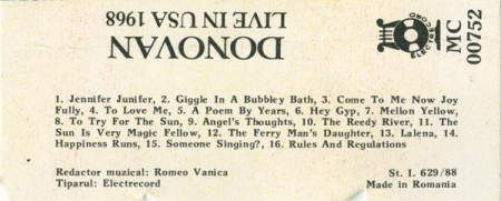 Donovan - Live In Usa 1968 (Caseta Audio) [1]