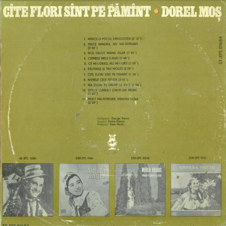 Dorel Moș - Cîte Flori Sînt Pe Pămînt, (Disc Vinil) [1]