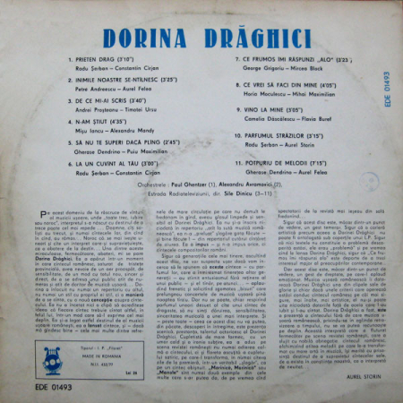 Dorina Drăghici – Dorina Drăghici, (Disc Vinil) [1]