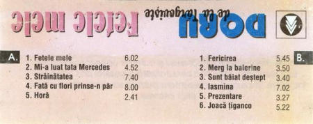 Doru Calotă - Vol. 8 Fetele Mele, (Casetă Audio) [1]