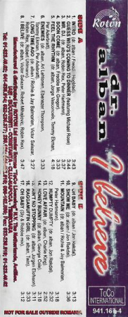 Dr. Alban - I Believe, (Casetă Audio) [1]