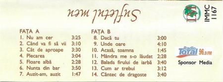 Ducu Bertzi - Sufletul Meu (Caseta Audio) [1]