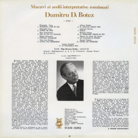 Dumitru Botez - Maeștri Ai Școlii Interpretative Românești, (Disc Vinil) [1]