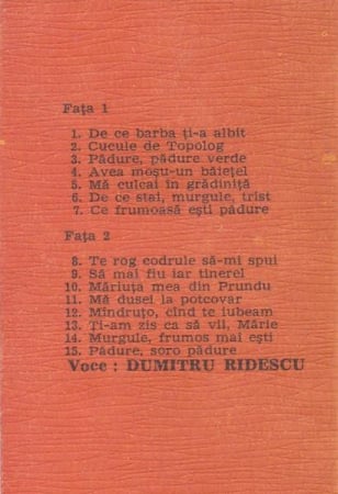Dumitru Ridescu - Dumitru Ridescu, (Casetă Audio) [1]