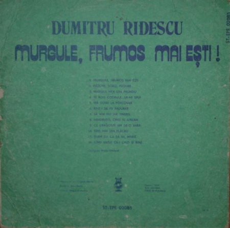 Dumitru Ridescu - Murgule, Frumos Mai Ești! (Disc Vinil) [1]