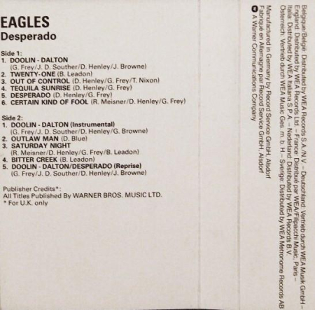 Eagles - Desperado (Caseta Audio) [1]