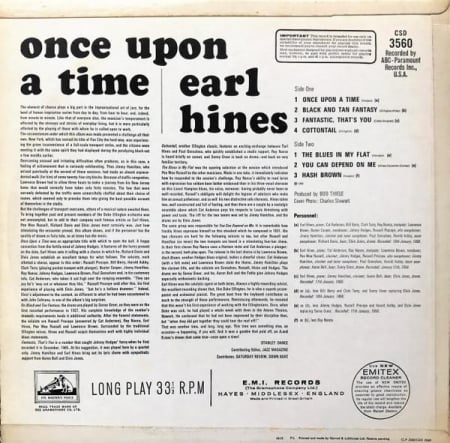 Earl Hines - Once Upon A Time, (Disc Vinil) [1]