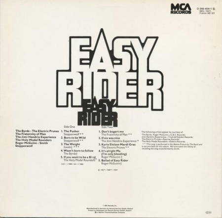 Easy Rider - Songs As Performed In The Motion Picture, (Disc Vinil) [1]