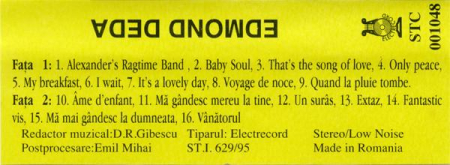 Edmond Deda - Edmond Deda Și Vocea Lui, (Casetă Audio) [1]