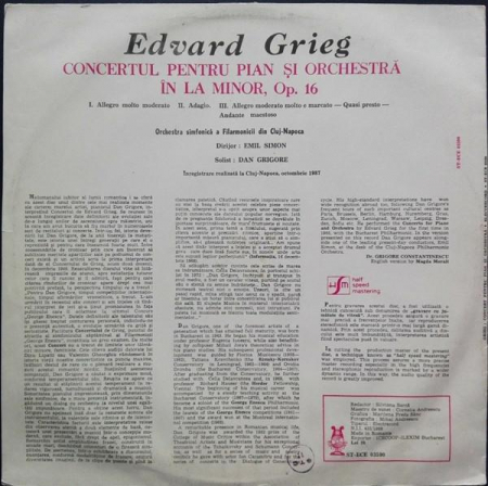 Edvard Grieg - Piano Concerto, (Disc Vinil) [1]