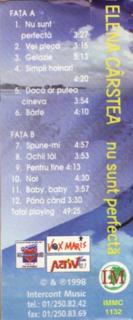 Elena Cârstea – Nu Sunt Perfectă (CASETA) [1]