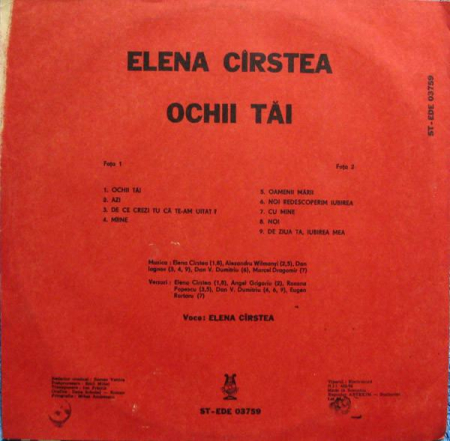 Elena Cârstea - Ochii Tăi, (Disc Vinil) [1]