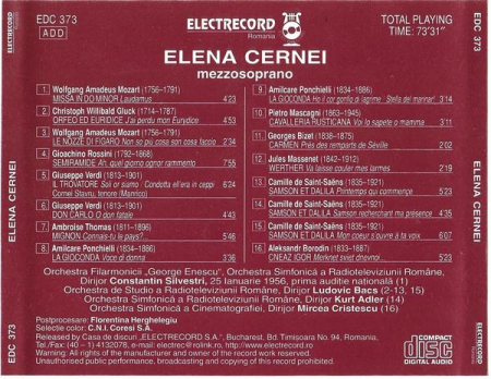 Elena Cernei - Mezzosoprano, (CD) [1]