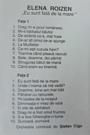 Elena Roizen - Eu Sunt Fată De La Mare (Caseta Audio) [1]