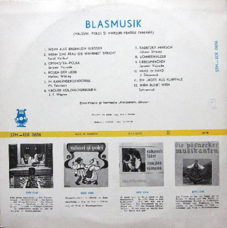Emil Franz - Blasmusik (Valsuri, Polci Și Mașuri Pentru Fanfară) (Disc Vinil) [1]