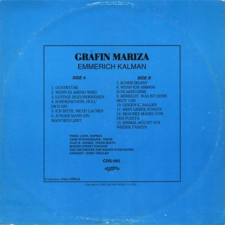 Emmerich Kálmán - Gräfin Mariza, (Disc Vinil) [1]