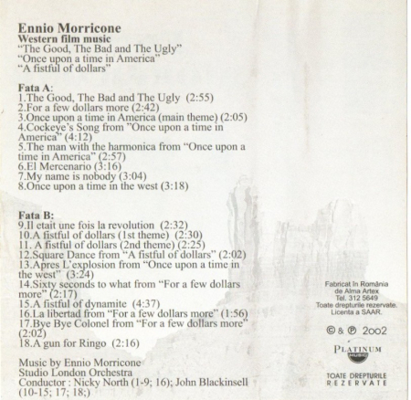 Ennio Morricone - Once Upon A Time In America (Casetă Audio) [1]