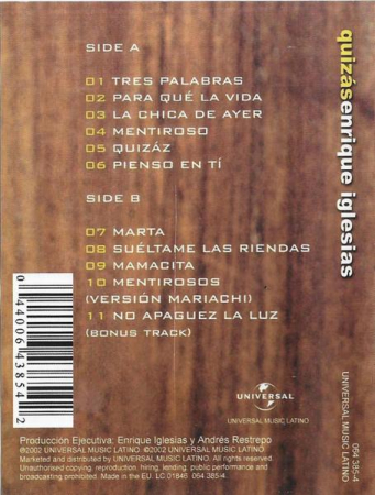 Enrique Iglesias - Quizás, (Casetă Audio) [1]