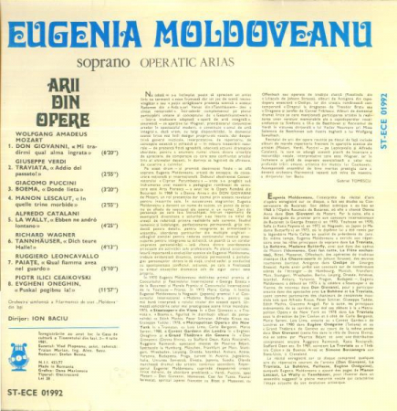 Eugenia Moldoveanu - Arii Din Opere, (Disc Vinil) [1]