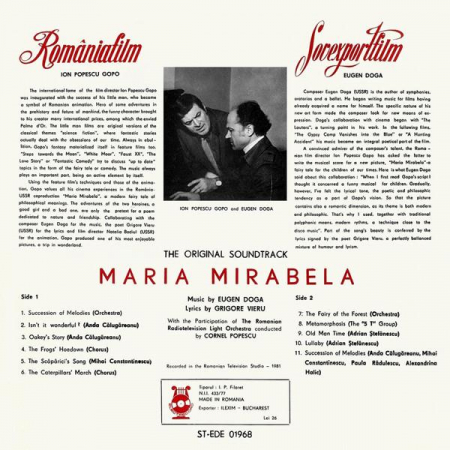 Евгений Дога - Maria Mirabela (The Original Soundtrack), (Disc Vinil) [1]