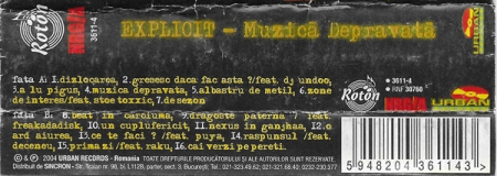 Explicit - Muzică Depravată , (Casetă Audio) [1]