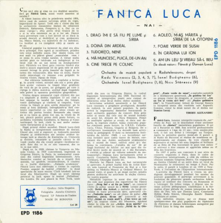 Fănică Luca - Fănică Luca (Disc Vinil) [1]