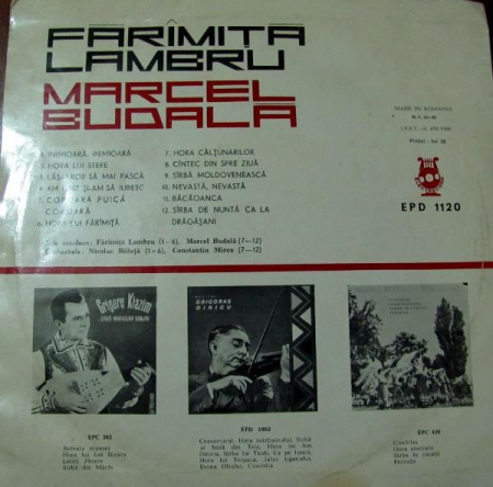 Fărîmiță Lambru - Muzică Populară Românească Interpretată La Acordeon, (Disc Vinil) [1]