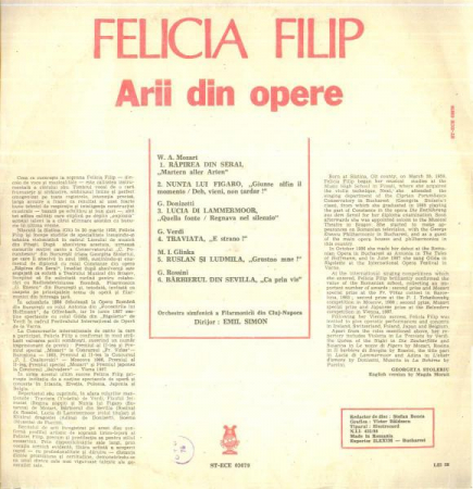 Felicia Filip - Operatic Arias (Arii Din Opere), (Disc Vinil) [1]