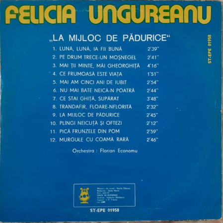 Felicia Ungureanu-Tiron - În Mijloc De Pădurice, (Disc Vinil) [1]