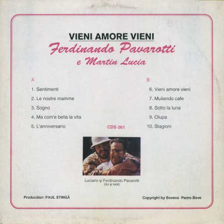 Fernando Pavarotti - Vieni Amore Vieni, (Disc Vinil) [1]