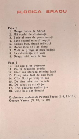 Florica Bradu - Cîte Flori Pe Criș În Sus (Caseta Audio) [1]