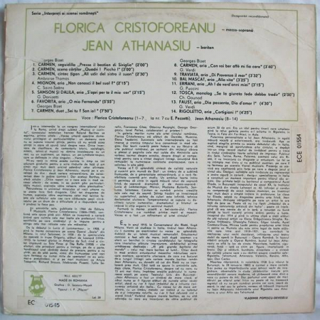 Florica Cristoforeanu - Interpreți Ai Scenei Lirice Românești, (Disc Vinil) [1]