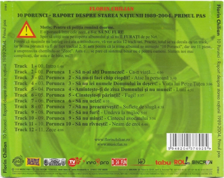 Florin Chilian – Zece Porunci – Raport Despre Starea Națiunii 1989-2004. Primul Pas (CD) [1]