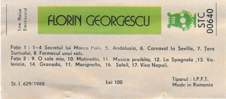 Florin Georgescu - Arii Din Operete Și Canțonete (Caseta Audio) [1]